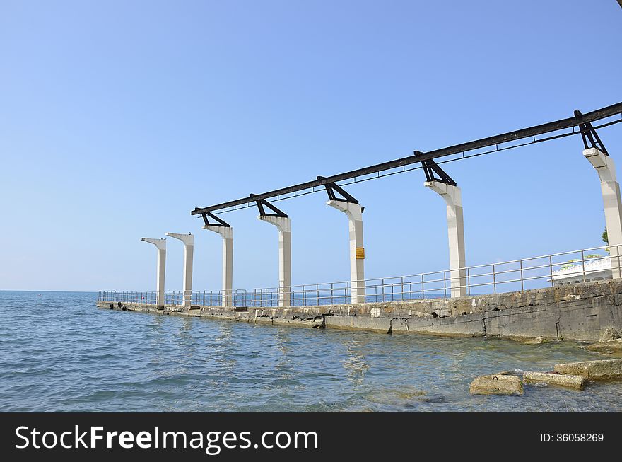 A navy pier in Black Sea