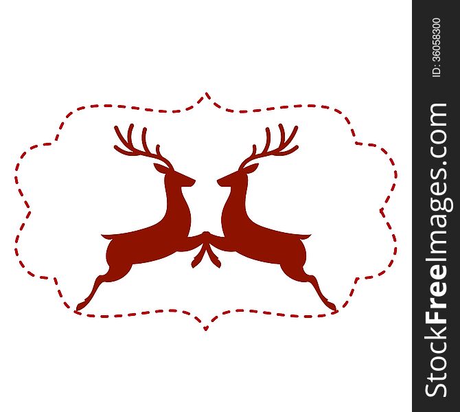 Vector Illustration Of Deer