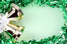 Decorations Green Ribbon For Christmas And New Year. Royalty Free Stock Photos Decorations Green Ribbon For Christmas And New Year. Royalty Free Stock Photos