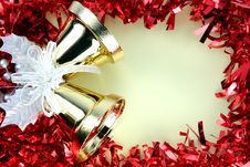 Decorations Red Ribbon For Christmas And New Year. Royalty Free Stock Photography Decorations Red Ribbon For Christmas And New Year. Royalty Free Stock Photography