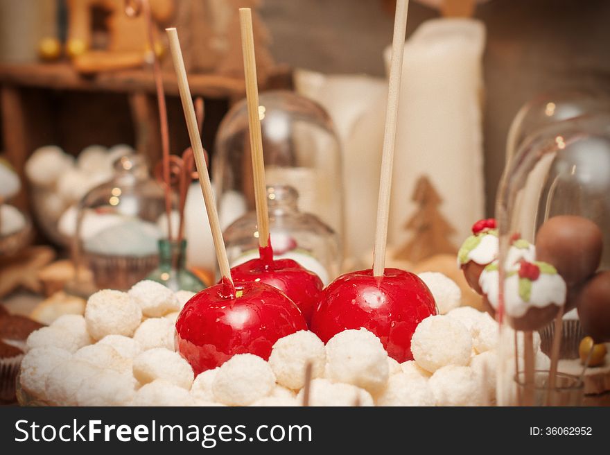 Delicious homemade christmas sweets on the plate