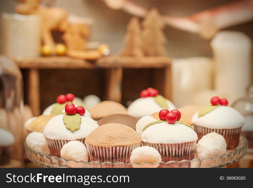 Delicious homemade christmas sweets on the plate. See my other works in portfolio.