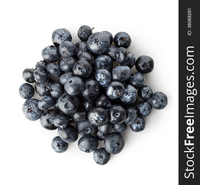 Handful of blueberries isolated on a white background. Handful of blueberries isolated on a white background