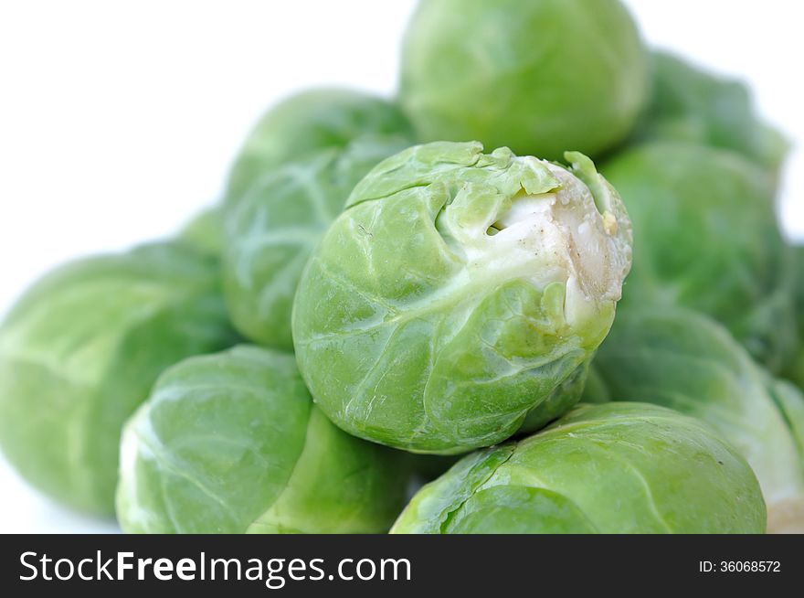 Close on a brussels sprouts among others. Close on a brussels sprouts among others