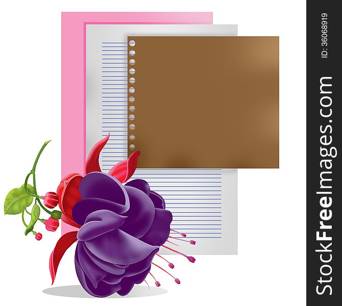 Beautiful purple flowers with pink and brown paper. Beautiful purple flowers with pink and brown paper.