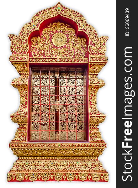Detail of temple s door chiangmai , Thailand .