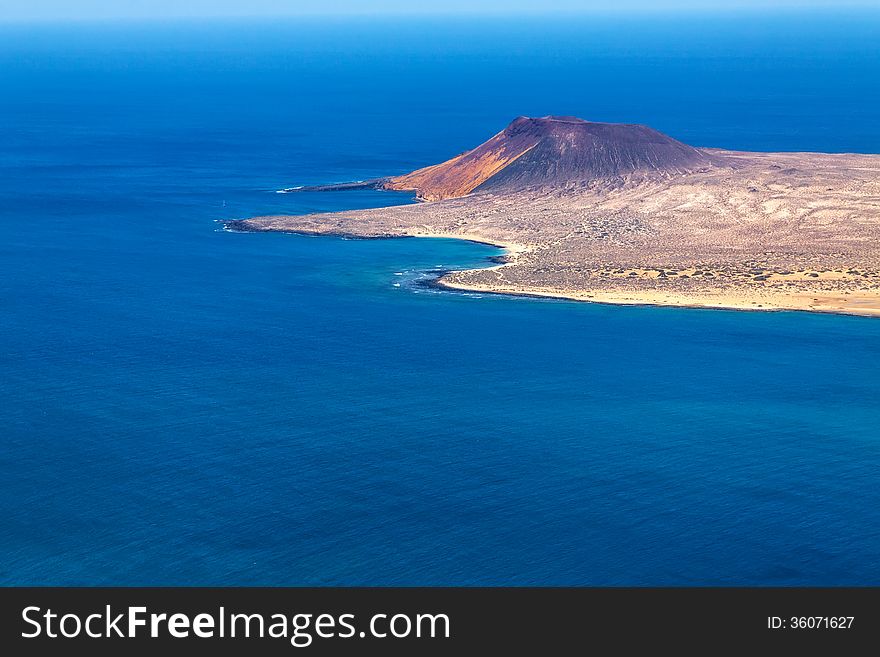 View to La Graciosa  - volcanic island, Canary