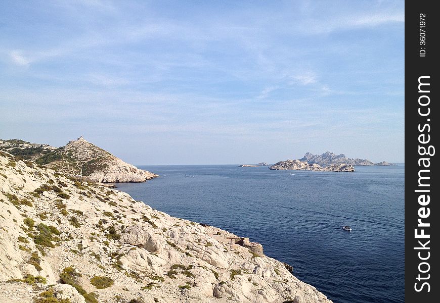 Ocean view from Calanques de Marseille, France