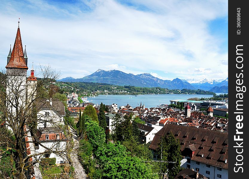 Luzern Panorama, Switzerland. april 2012