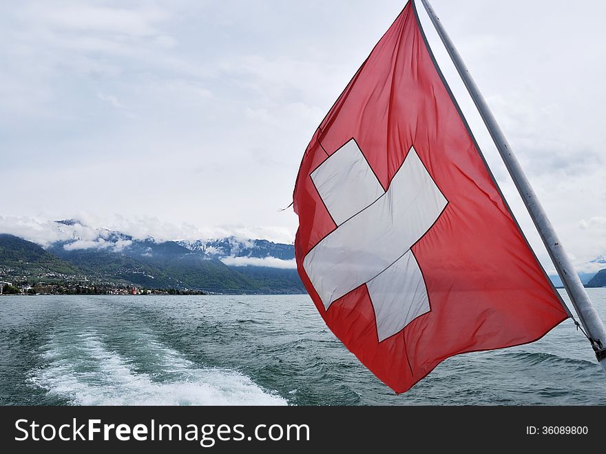 View of the city of Lake Geneva, Switzerland.