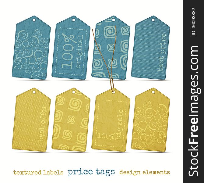 New set of paper sale tags isolated on white background. New set of paper sale tags isolated on white background