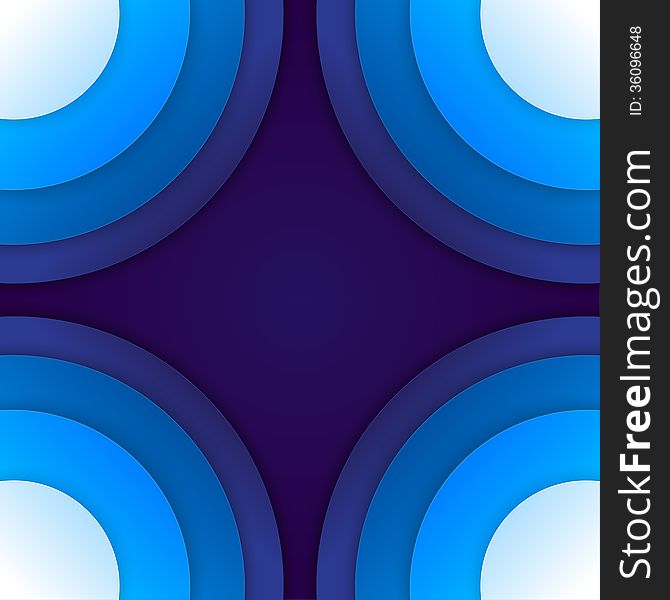 Abstract Blue Paper Circles Background