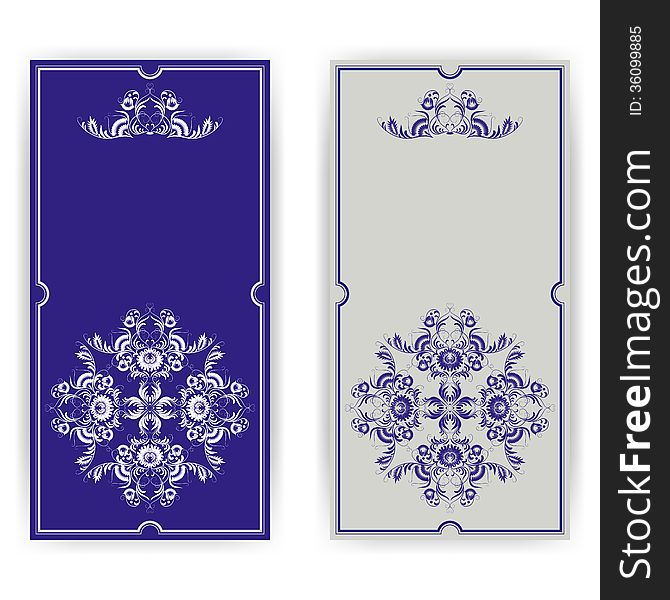 Set of templates for greeting card, invitation with pattern, place for text. Vector illustration. Set of templates for greeting card, invitation with pattern, place for text. Vector illustration.