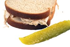 Isolated Turkey Sandwich With Pickle Stock Photo Isolated Turkey Sandwich With Pickle Stock Photo