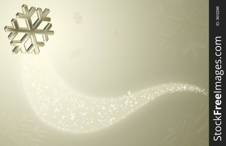 New year golden snowflake background