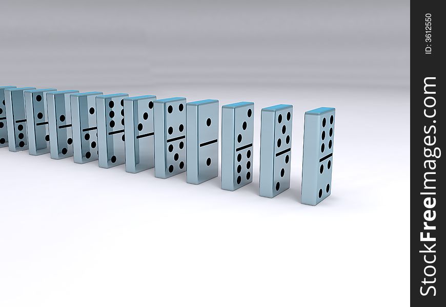 A queue of chrome dominos