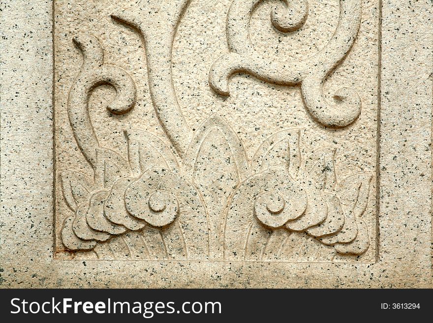 Stone carved pattern. China. background