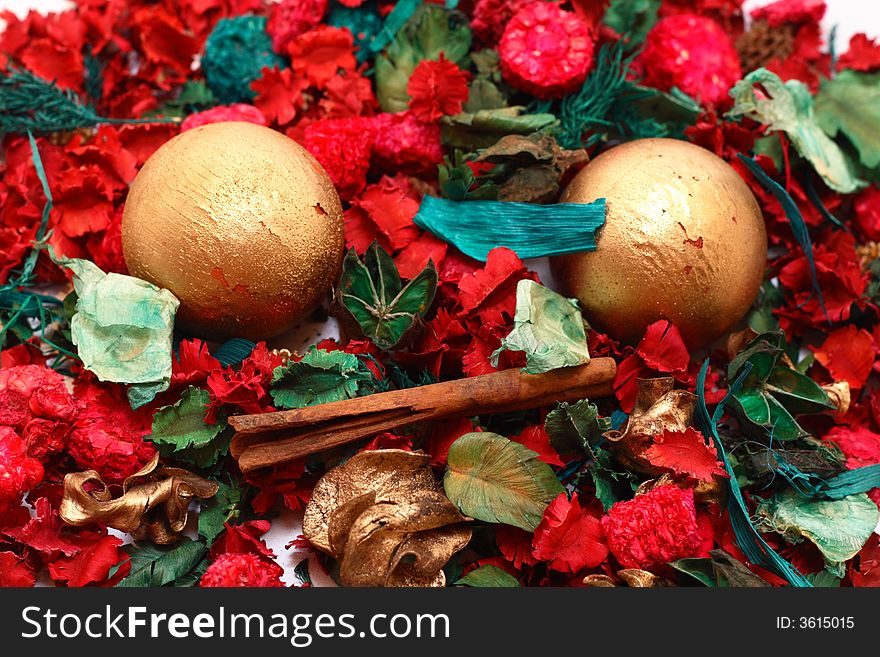 Christmas background ornaments two christmas balls