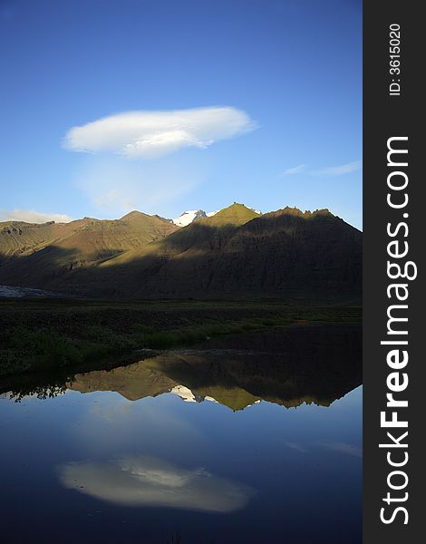 Lake and glacier Skaftafell National Park Iceland