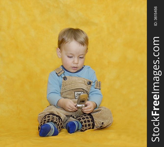 Little boy with mobile