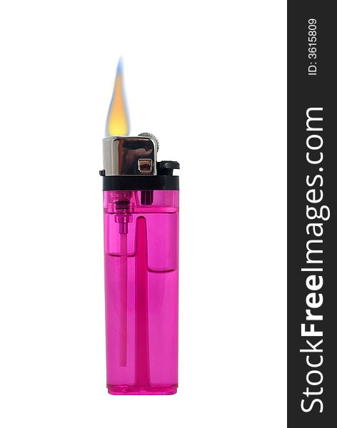 Lit Gas Cigarette Lighter