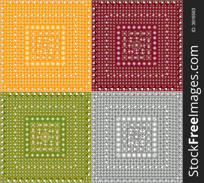 Metal vector textures. Four colours patterns. Metal vector textures. Four colours patterns
