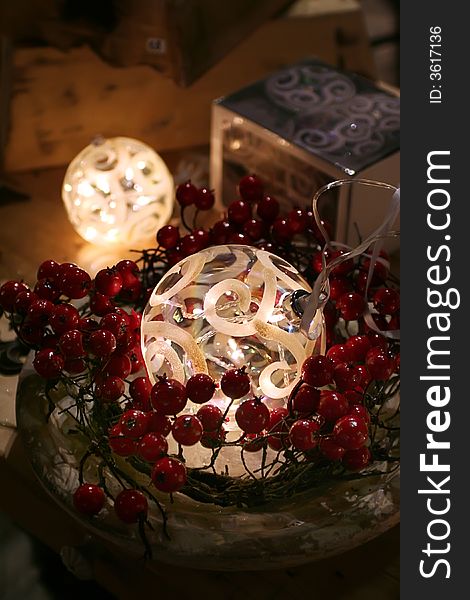 Season decoration with glass balls. Season decoration with glass balls