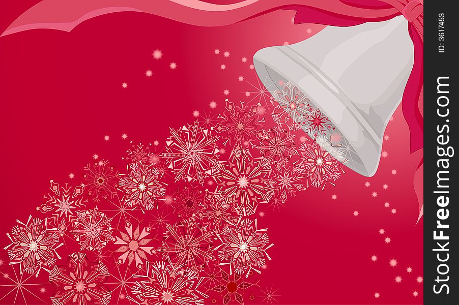 Christmas background with bell and snowflakes. Christmas background with bell and snowflakes.