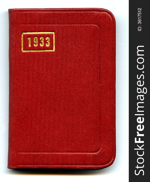 1933 red leather mini diary. 1933 red leather mini diary