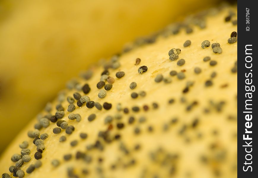 Extreme closeup of the seeds on a bun
