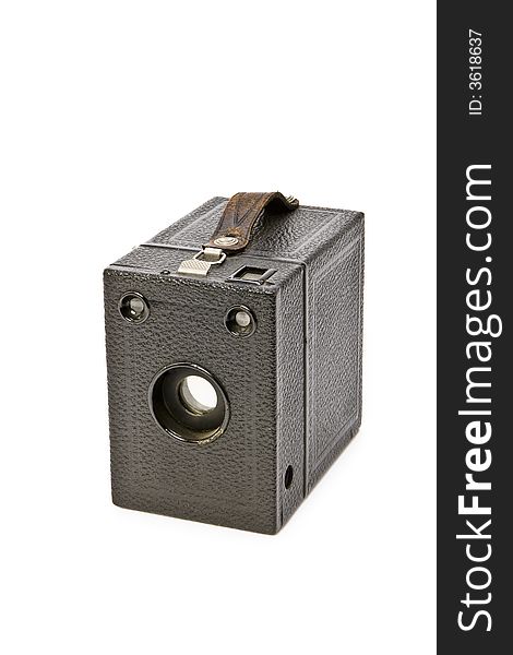 Vintage camera isolated on white. Vintage camera isolated on white