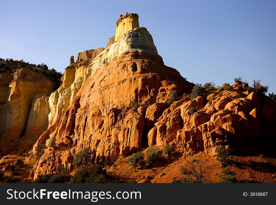 Sunset Over Desert Rock Formation