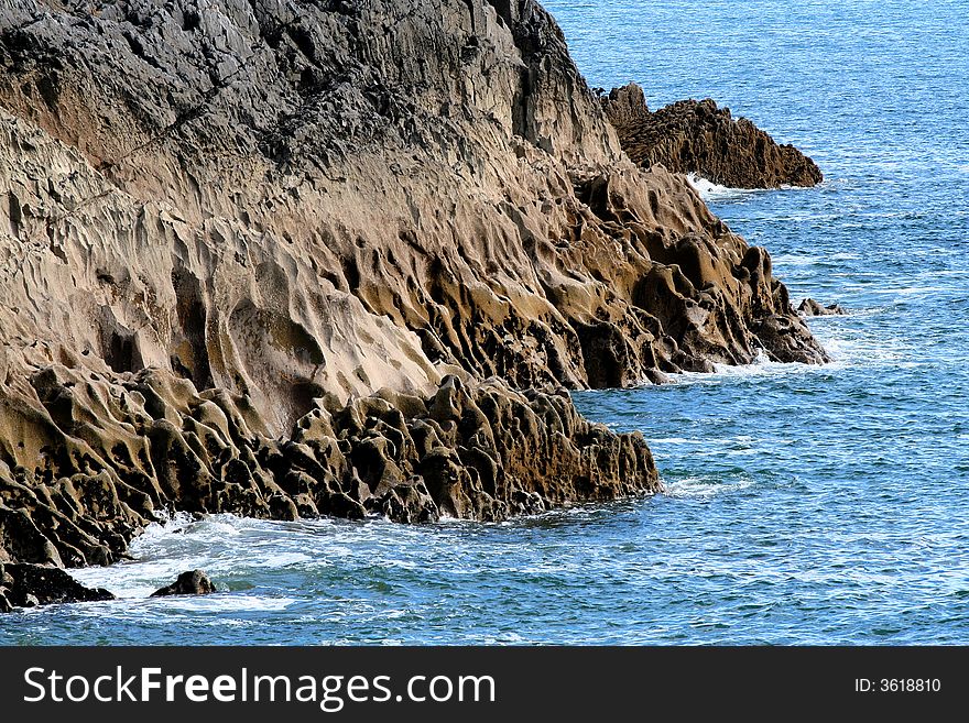 Ocean against rock, Mewslade bay, Gower, south wales UK. Ocean against rock, Mewslade bay, Gower, south wales UK