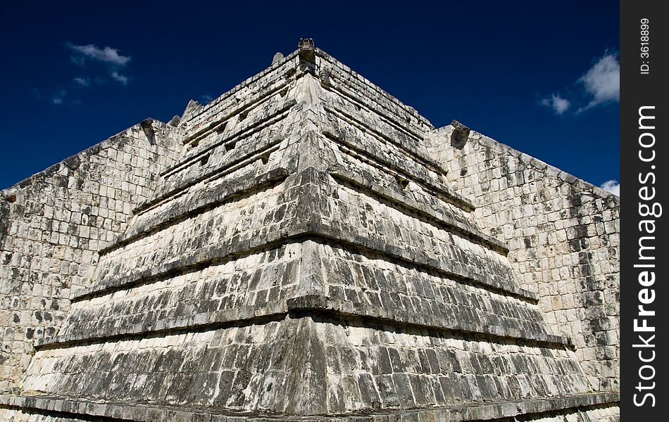 Ancient ruins and the little pyramid in Chichen Itza Mexico. Ancient ruins and the little pyramid in Chichen Itza Mexico