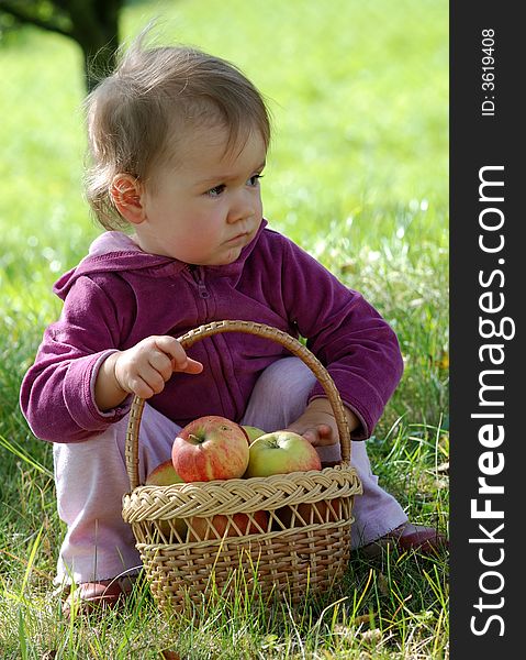 Small girl and basket