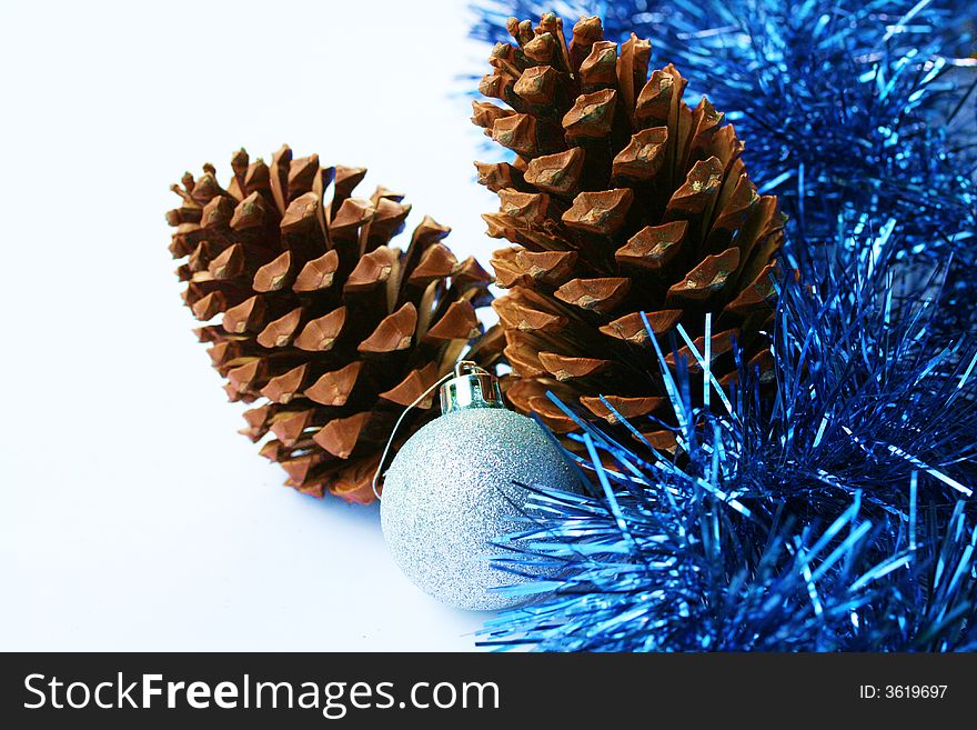 Christmas Decoration - Pinecones And Silver Ball I