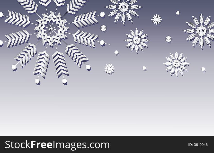 A background illustration featuring various snowflakes set against gradient blue background. A background illustration featuring various snowflakes set against gradient blue background