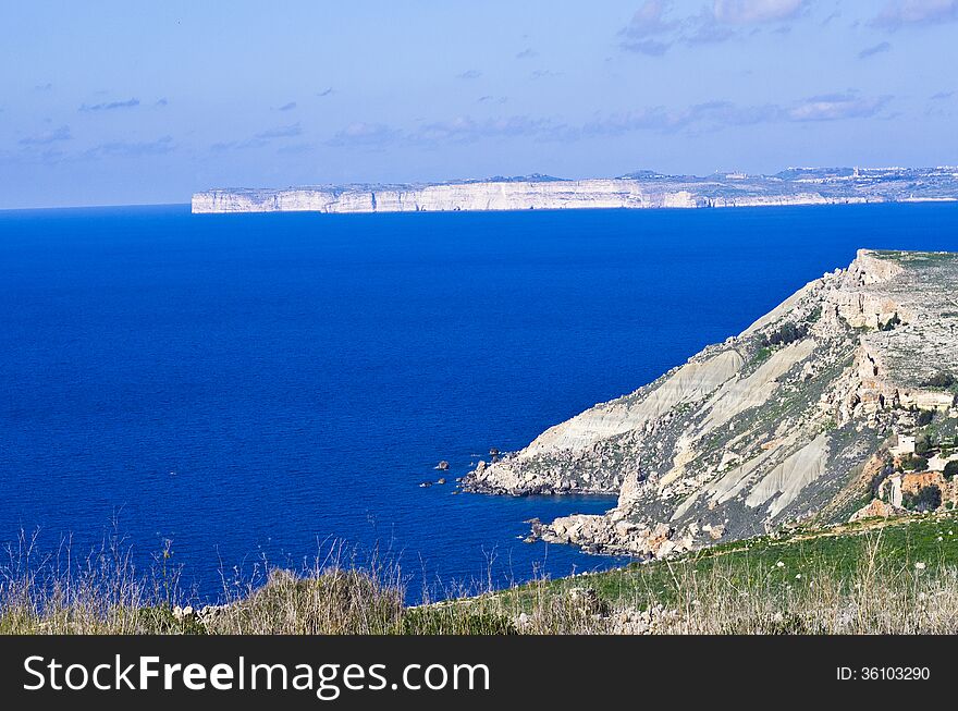 An aerial view of the northern part of Malta during winter. An aerial view of the northern part of Malta during winter