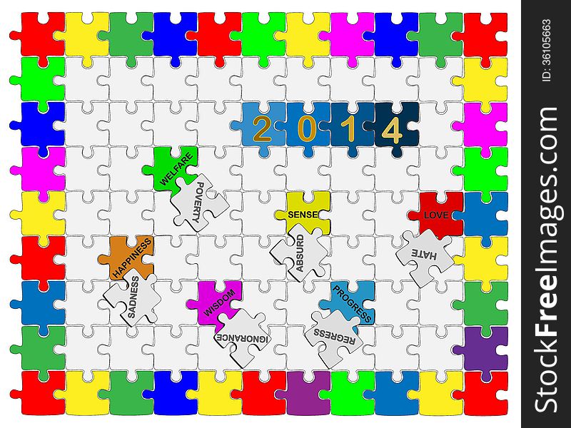 7   Jigsaw drop-down puzzle  2014  - Wishful Thinking