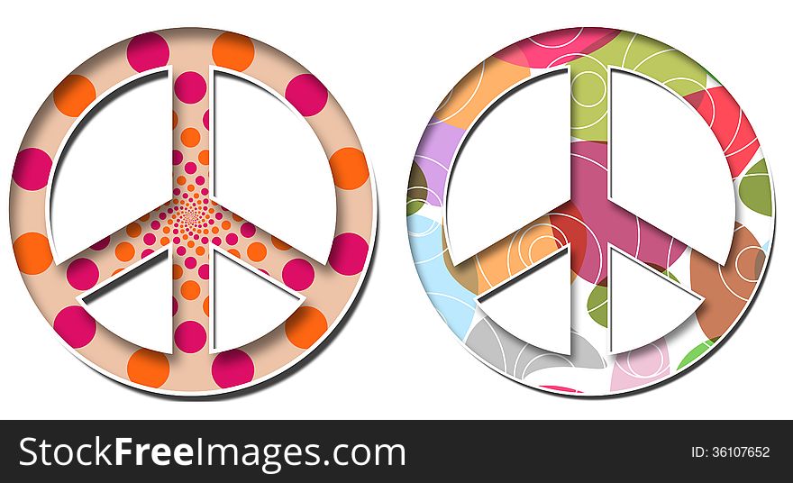 Peace with colourful and peach pink floral background. Peace with colourful and peach pink floral background.