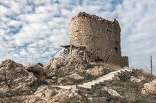 The Ruins Of An Ancient Fortress In Balaklava Stock Photography