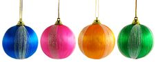 Four Multicolored Christmas Balls Stock Photo Four Multicolored Christmas Balls Stock Photo
