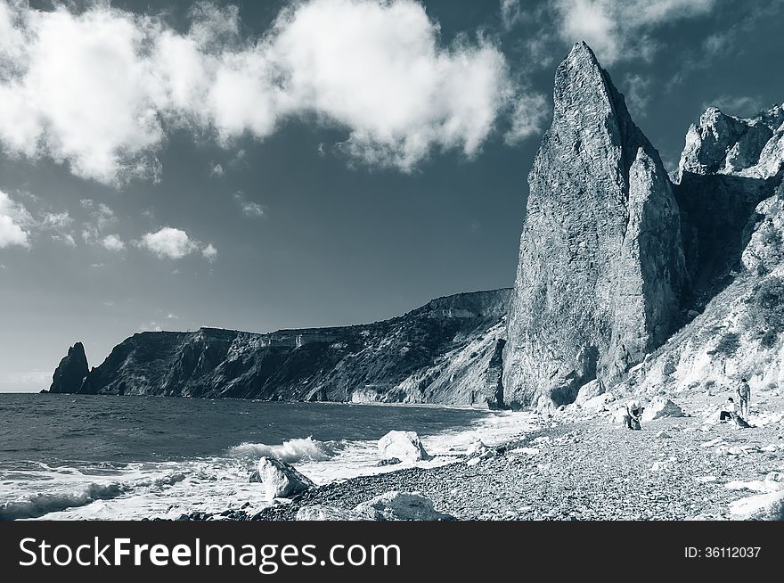 Rocky coast of the Black Sea