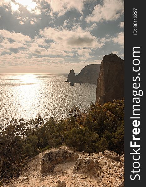 Rocky Coast Of The Black Sea