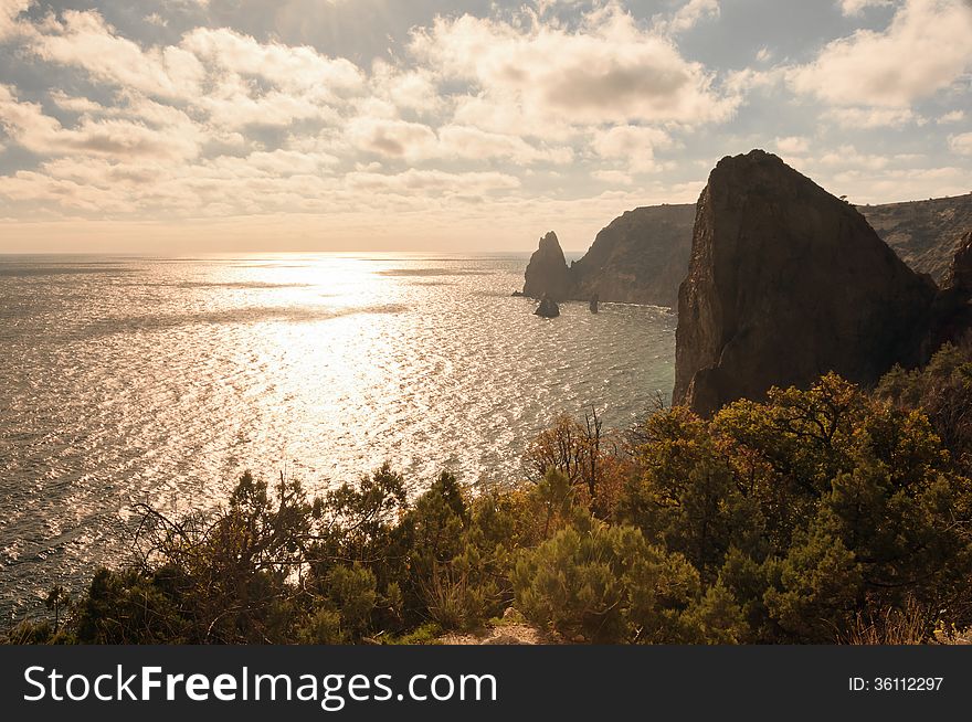 Rocky coast of the Black Sea