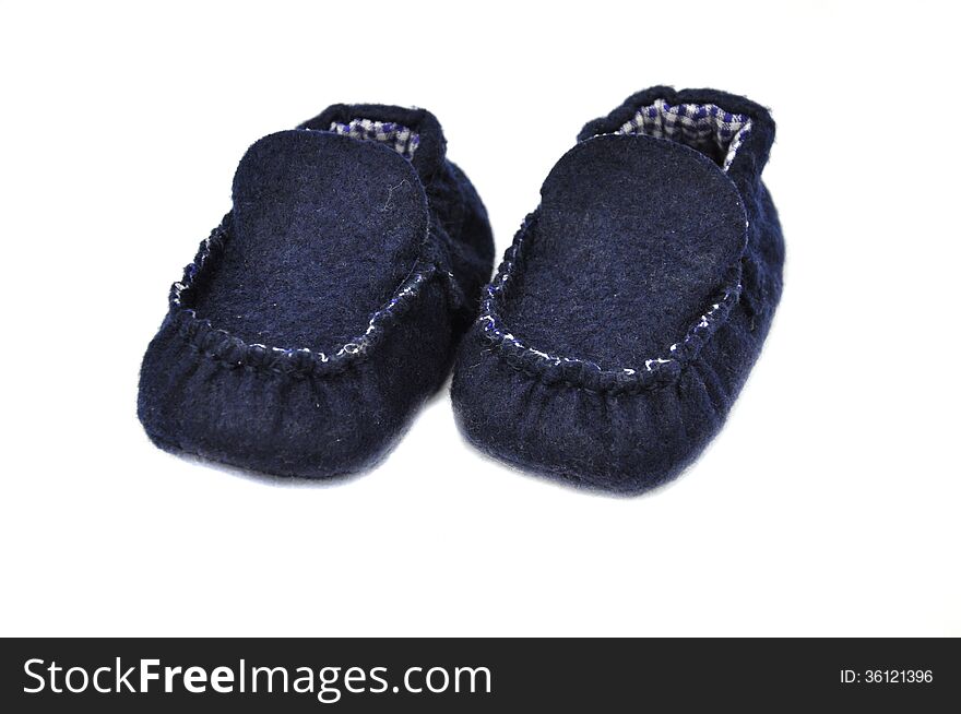 Baby shoes in blue color fashion and styled