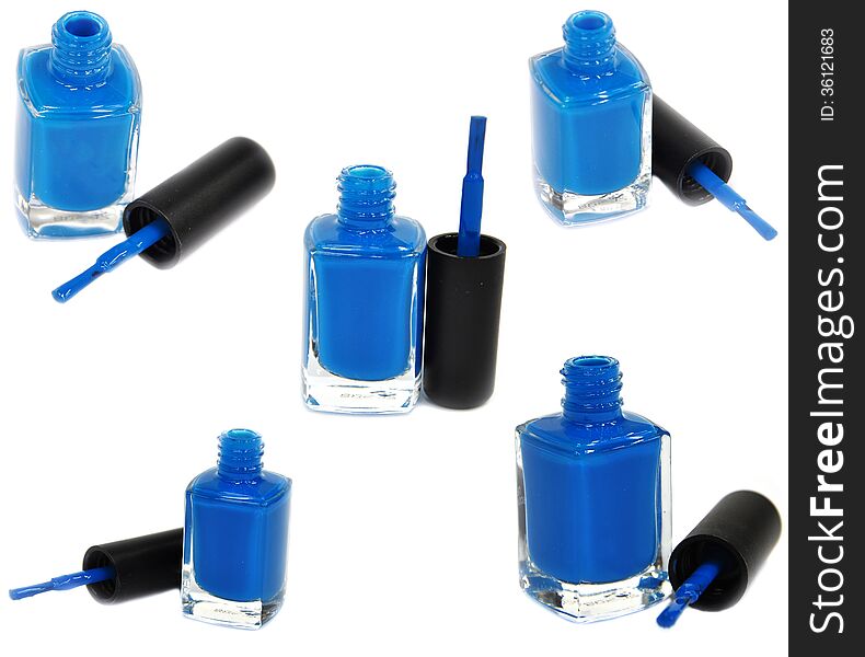 Blue nail polish