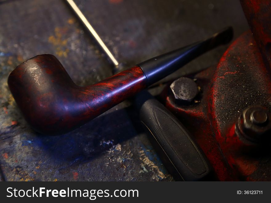 Pipe on workbench