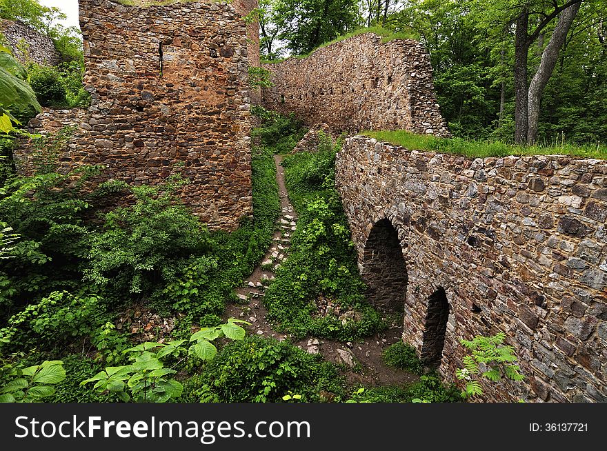 Ruin of castle Valdek in Czech Republic. Ruin of castle Valdek in Czech Republic