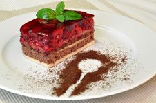 Cake With Berries And Coffee Stock Images Cake With Berries And Coffee Stock Images